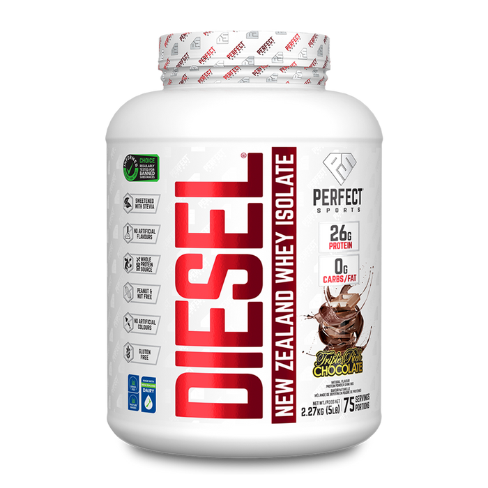 Perfect Sports Diesel New Zealand Whey Protein Isolate Triple Rich Dark Chocolate 5lbs