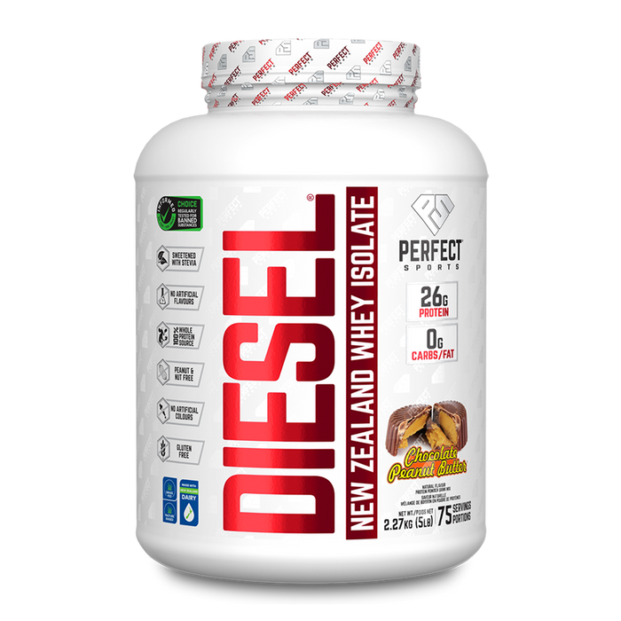 Perfect Sports Diesel New Zealand Whey Protein Isolate Chocolate Peanut Butter 5lbs