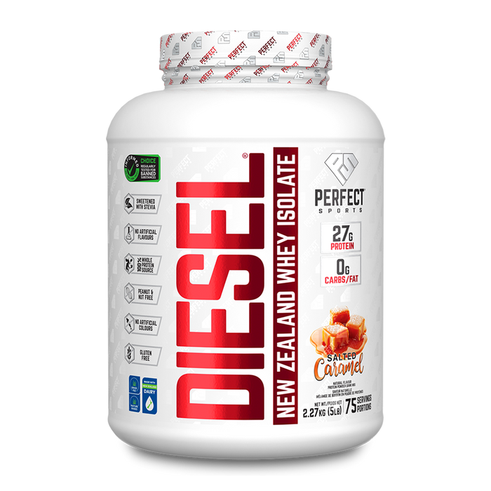 Perfect Sports Diesel New Zealand Whey Protein Isolate Salted Caramel 5lbs