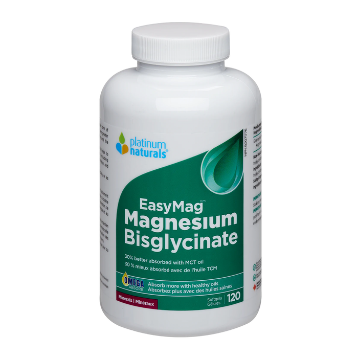 Platinum Naturals EasyMag Magnesium Bisglycinate 120 Softgels