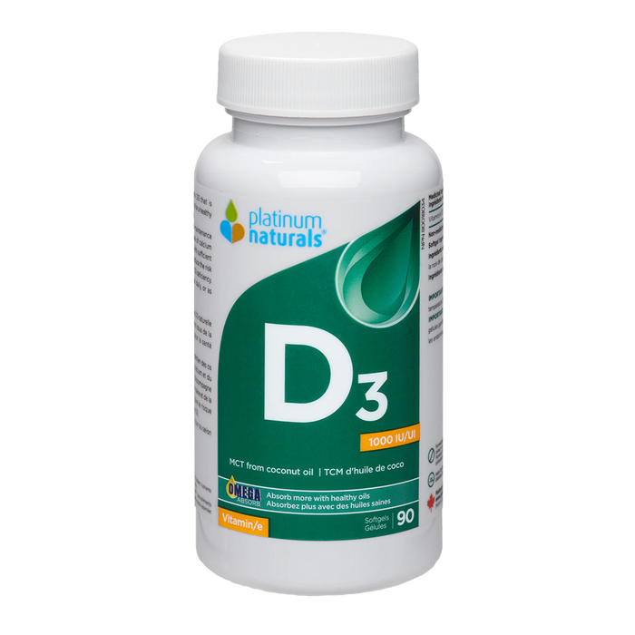Platinum Naturals Vitamin D3 1000 IU 90 Softgels