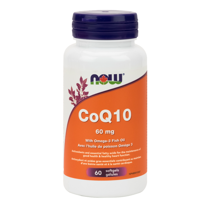 NOW CoQ10 60mg With Omega 3 Fish Oils 60 Softgels