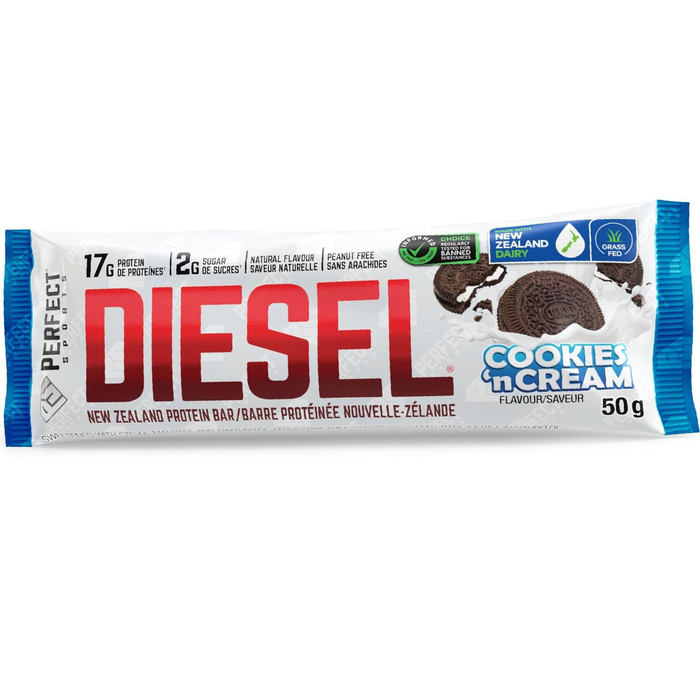 Perfect Sports Diesel New Zealand Protein Bar Cookies 'n Cream 50g