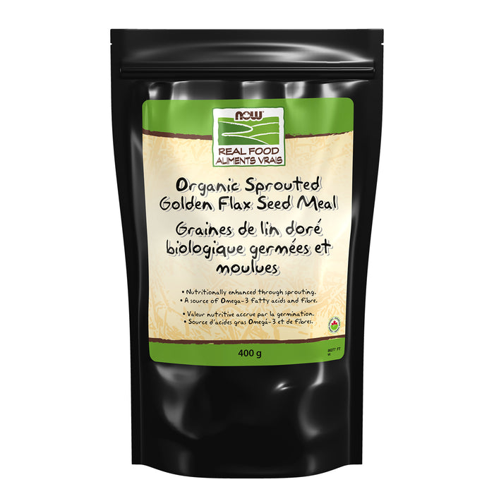 NOW Organic Golden Flax Seed Meal Sprouted 400g