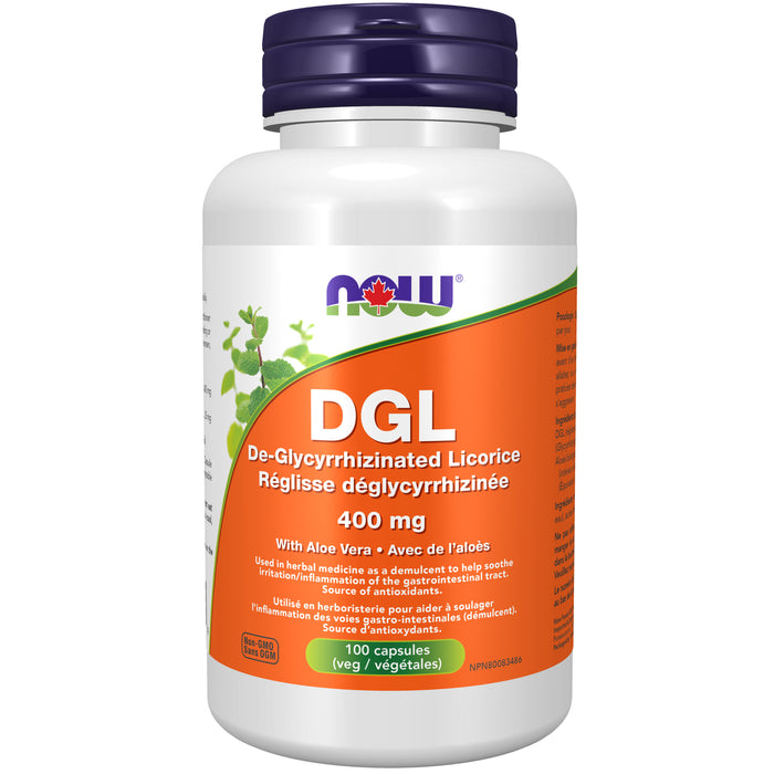 NOW DGL 400mg With Aloe Vera 100 Veggie Caps