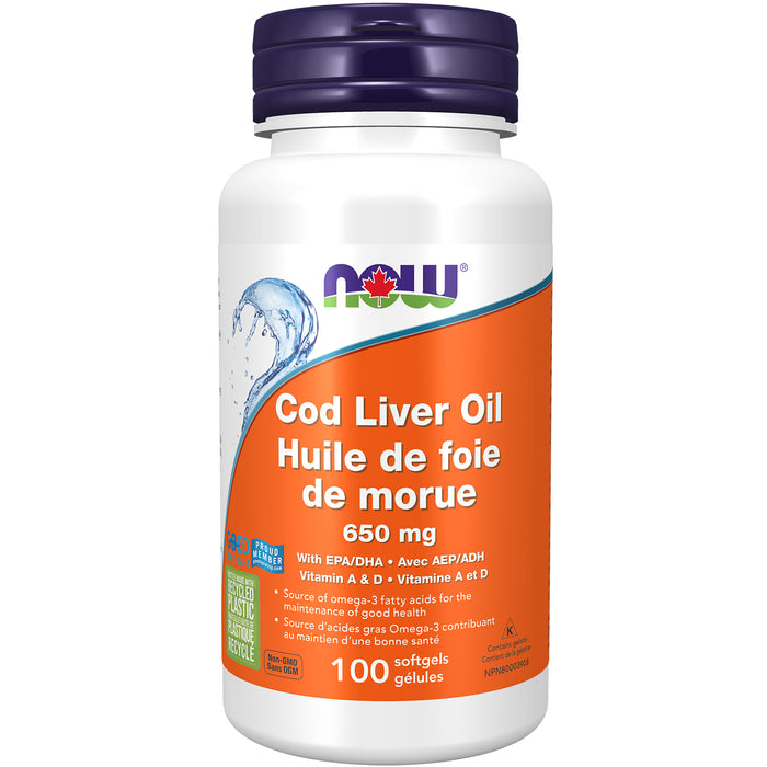 NOW Cod Liver Oil 650mg 100 Softgels