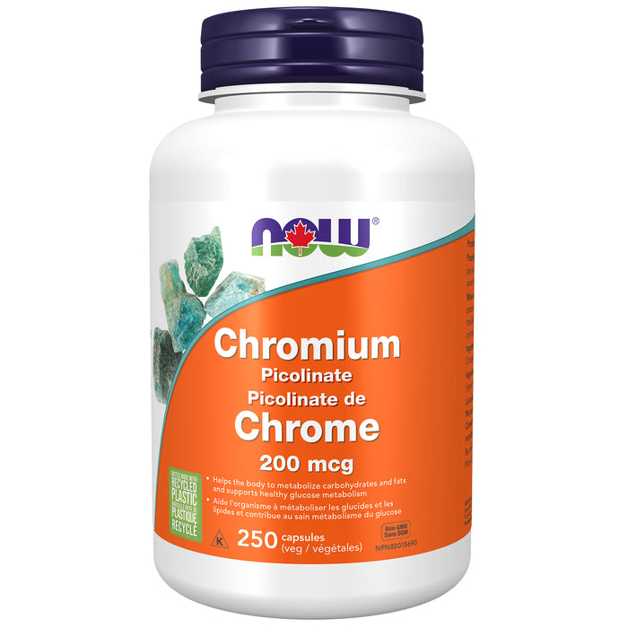 NOW Chromium Picolinate 200mcg 250 Veggie Caps