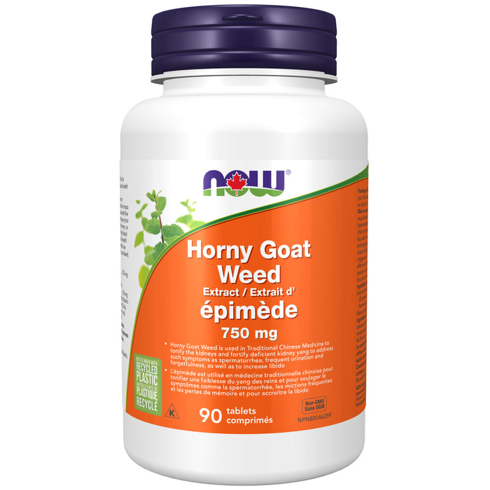 NOW Horny Goat Weed Extract 750 mg 90 Tablets