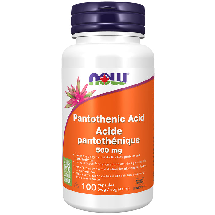 NOW Pantothenic Acid 500mg 100 Capsules