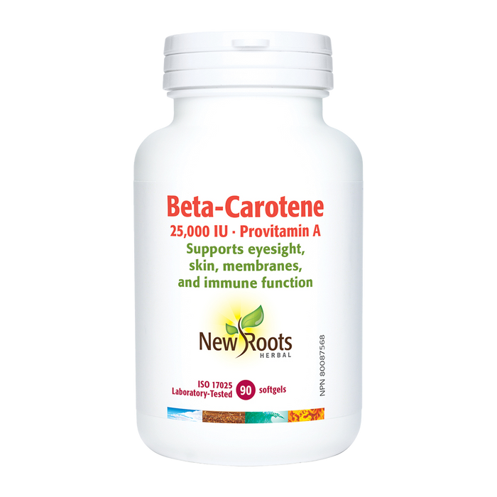 New Roots Beta-Carotene 25000 IU 90 Softgels
