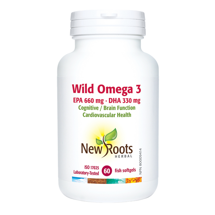 New Roots Wild Omega 3 EPA 660mg DHA 330mg 60 Softgels