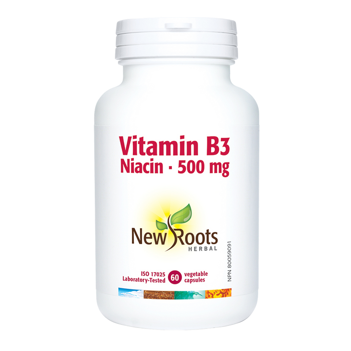 New Roots Vitamin B3 Niacin 500mg 60 Veggie Caps