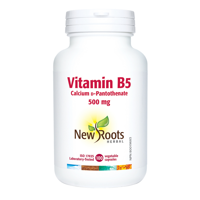 New Roots Vitamin B5 Calcium D Pantothenate 500mg 100 Veggie Caps
