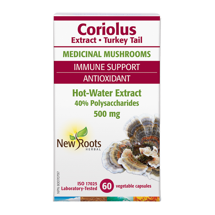New Roots Coriolus Extract 500mg 60 Veggie Caps