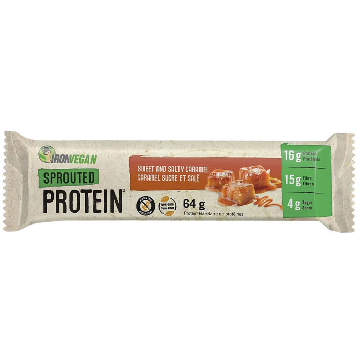 Iron Vegan Sprouted Protein Bar Sweet & Salty Caramel 64g
