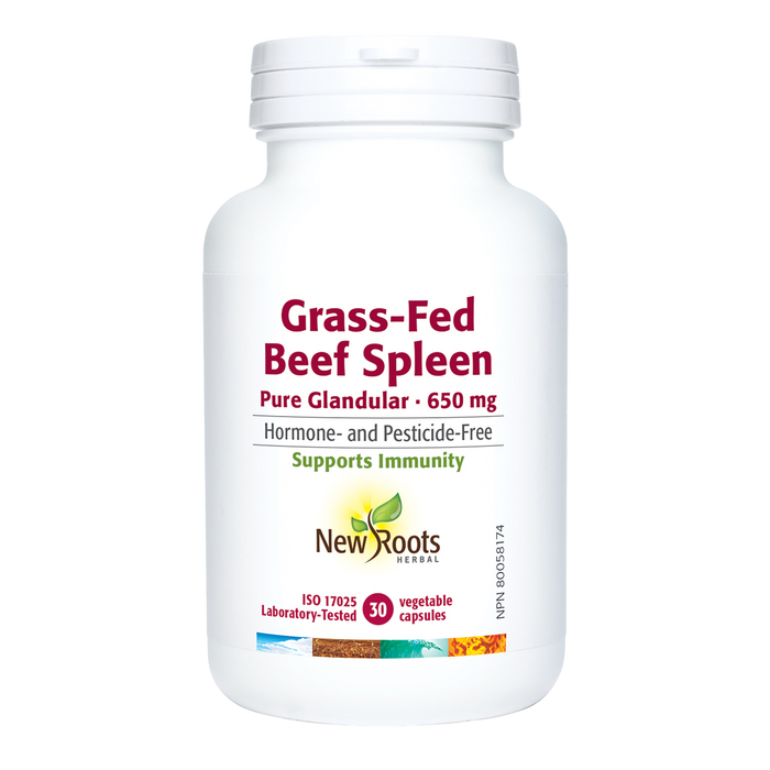 New Roots Grass-Fed Beef Spleen 650mg 30 Veggie Caps