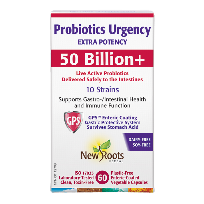 New Roots Probiotics Urgency Extra Potency 50 Billion+ 60 Veggie Caps
