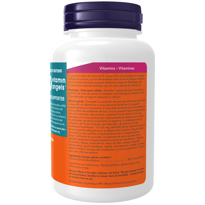 Now Vitamin D3 2500 IU 500 Softgels