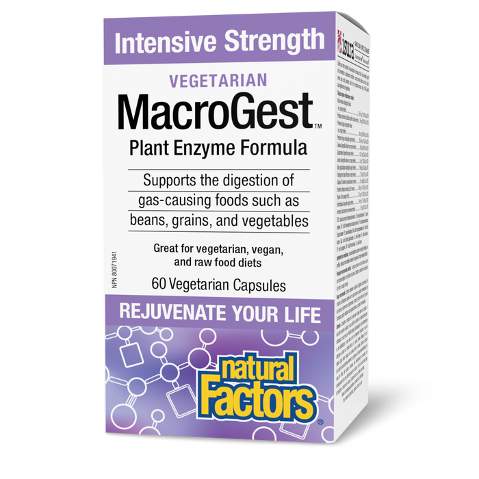 Natural Factors Macrogest® Vegetarian Intensive Strength 60 Vegetarian Capsules