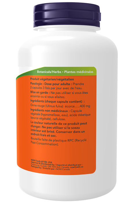 NOW Slippery Elm 400mg 250 Veggie Caps