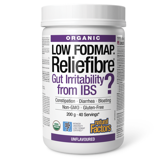 Natural Factors Reliefibre Organic 200g Powder Unflavoured
