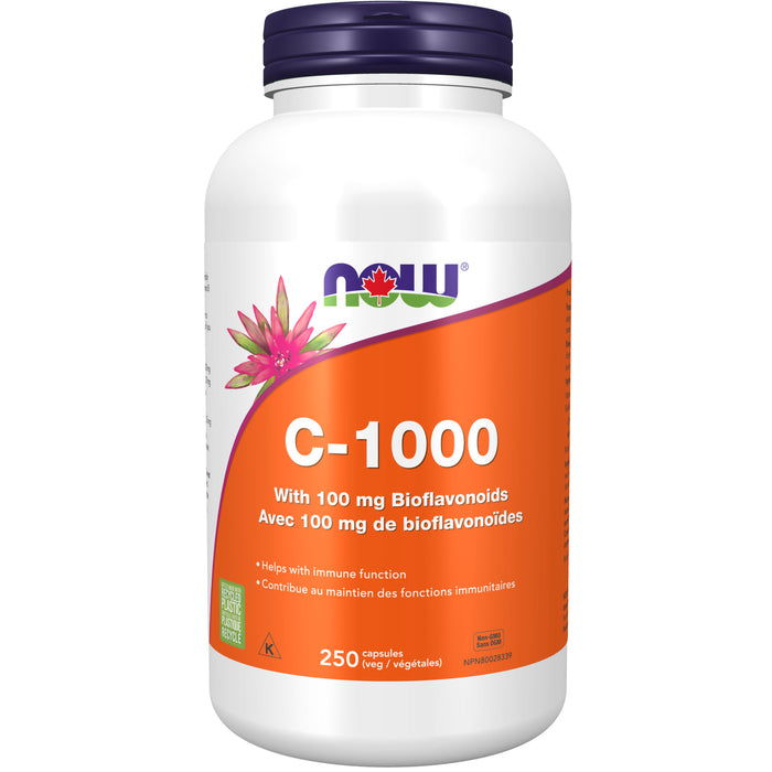 Now Vitamin-C 1000 With 100mg Bioflavonoids 250 Veggie Caps