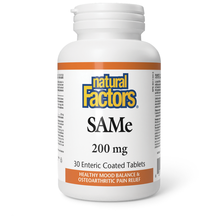 Natural Factors SAMe 200 mg 30 Enteric Coated Tablets