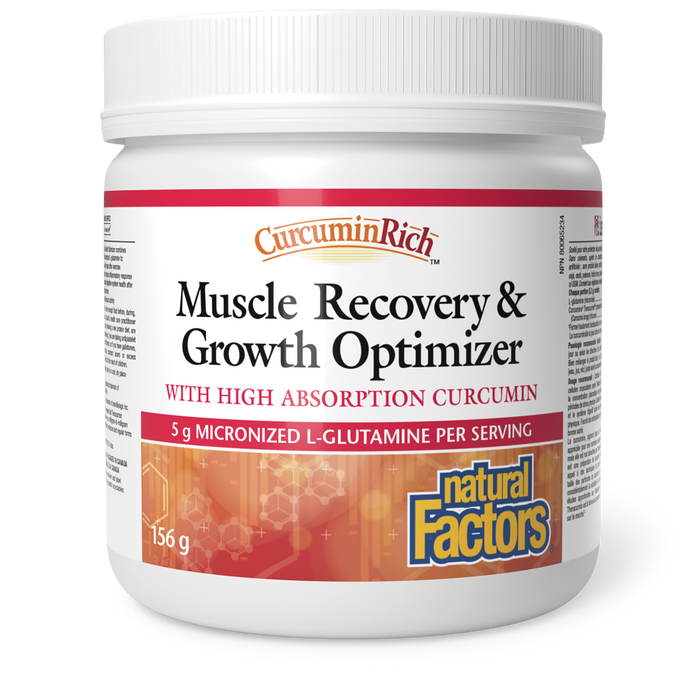 Natural Factors Muscle Recovery & Growth Optimizer With High Absorption Curcumin 156 g Powder