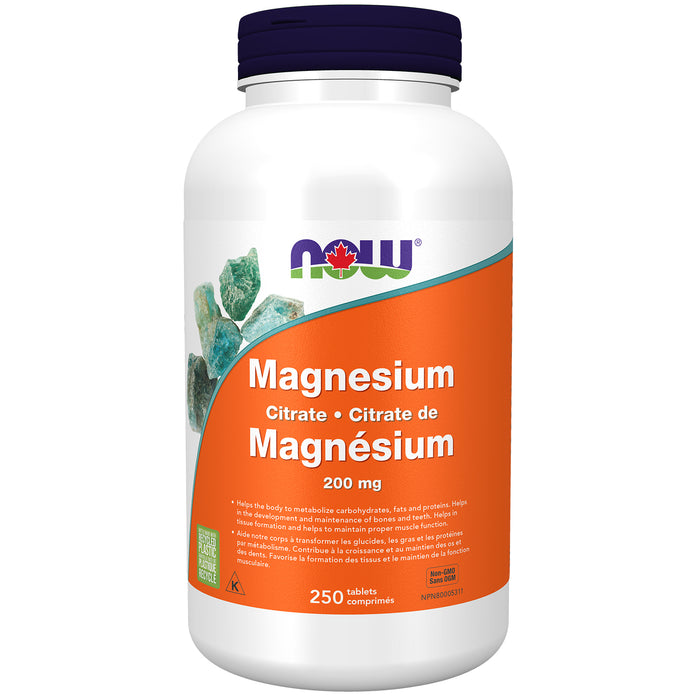 NOW Magnesium Citrate 200mg 250 Tablets