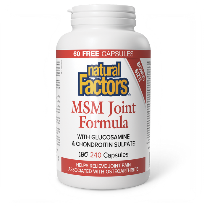 Natural Factors MSM Joint Formula with Glucosamine & Chondroitin Sulfates 240 Capsules