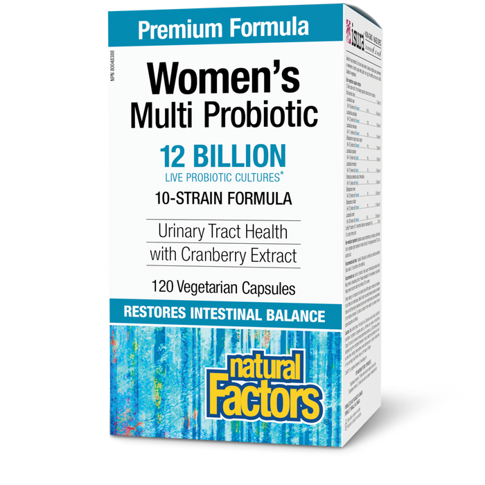Natural Factors Women's Multi Probiotic 12 Billion Live Probiotic Cultures 120 Vegetarian Capsules