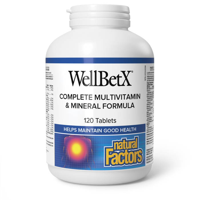 Natural Factors WellBetX Complete Multivitamin & Mineral Formula 120 Tablets