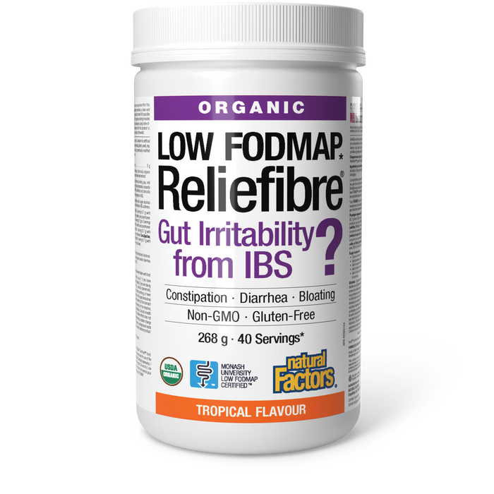 Natural Factors Reliefibre® Organic 268 g Powder Tropical Flavour