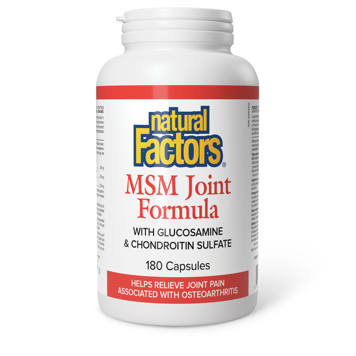 Natural Factors MSM Joint Formula with Glucosamine & Chondroitin Sulfates 180 Capsules