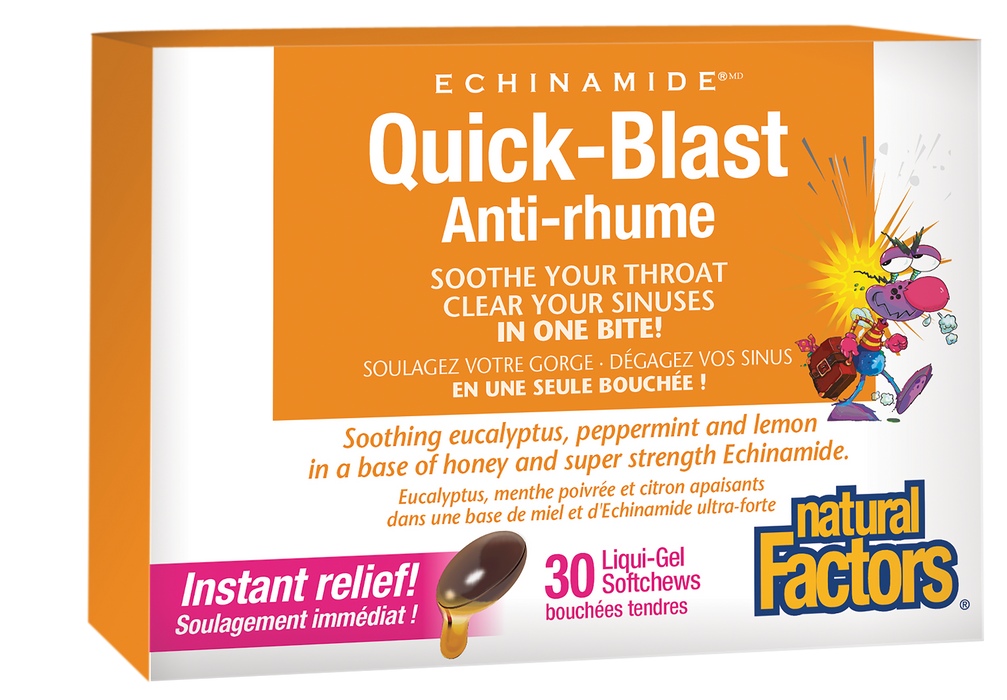Natural Factors Quick-Blast 30 Liquid-Gel Softchews