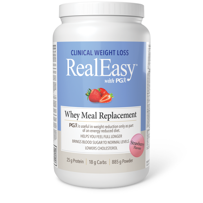 Natural Factors RealEasy™ with PGX® Whey Meal Replacement 885 g Powder Strawberry