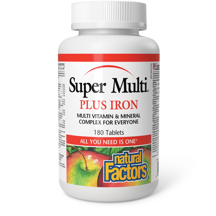 Natural Factors Super Multi Plus Iron 180 Tablets