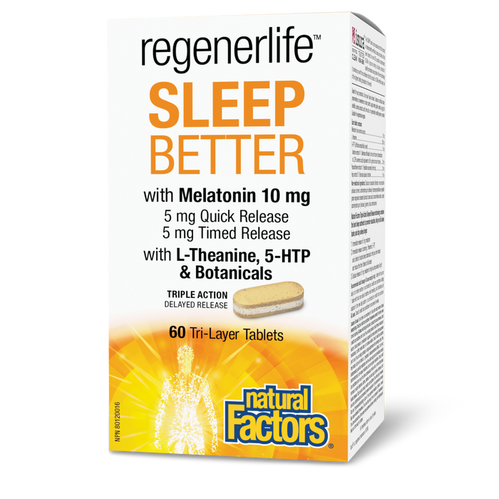 Natural Factors Sleep Better 60 Tri-Layer Tablets