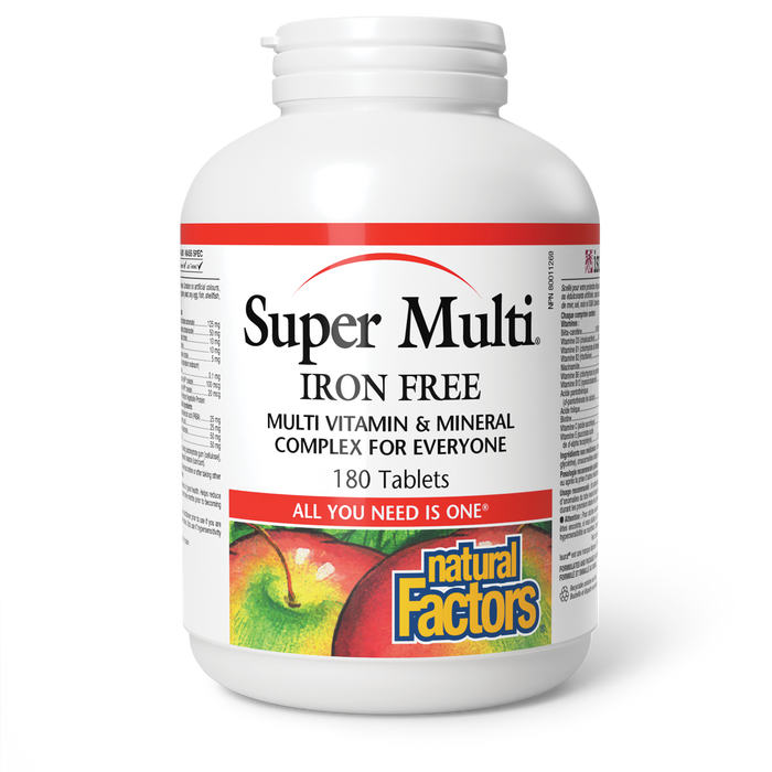 Natural Factors Super Multi Iron Free 180 Tablets