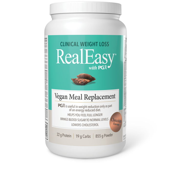 Natural Factors RealEasy™ with PGX® Vegan Meal Replacement 855 g Powder Chocolate Flavour