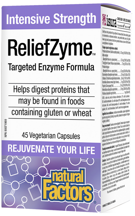 Natural Factors ReliefZyme® Intensive Strength 45 Vegetarian Capsules