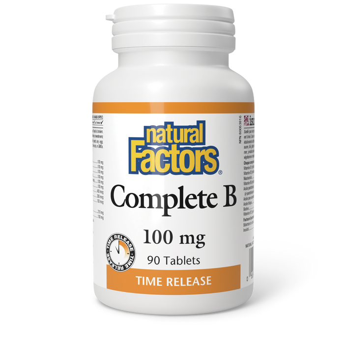 Natural Factors Complete B Timed Release 100 mg 90 Tablets