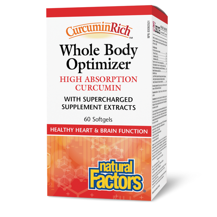 Natural Factors Whole Body Optimizer High Absorption Curcumin 60 Softgels