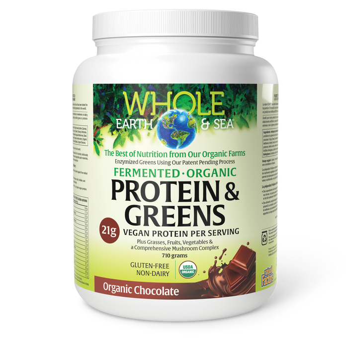 Whole Earth & Sea® Fermented Organic Protein & Greens 710 g Powder Organic Chocolate