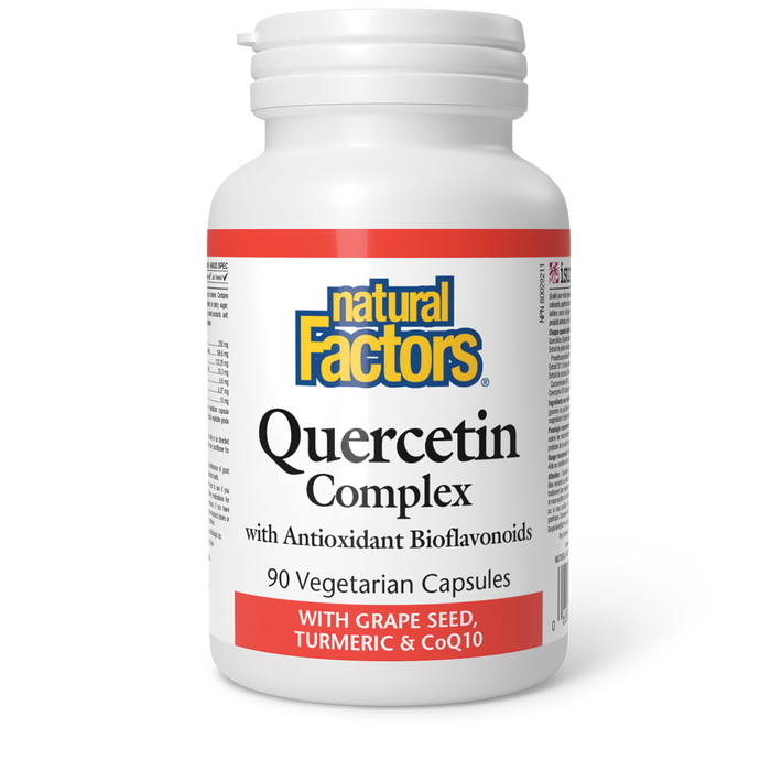 Natural Factors Quercetin Complex with Grape Seed, Turmeric & CoQ10 90 Vegetarian Capsules