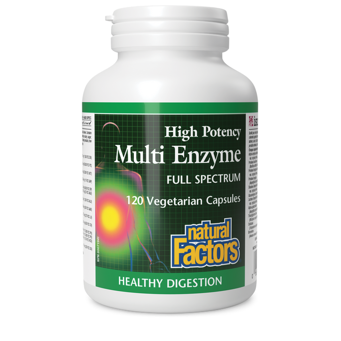 Natural Factors Multi Enzyme High Potency Full Spectrum 120 Vegetarian Capsules