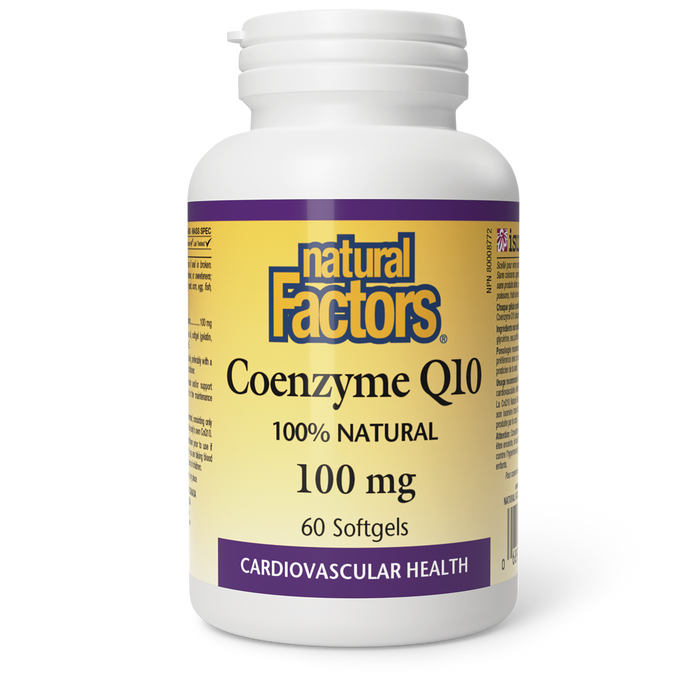 Natural Factors Coenzyme Q10 100% Natural 100 mg 60 Softgels