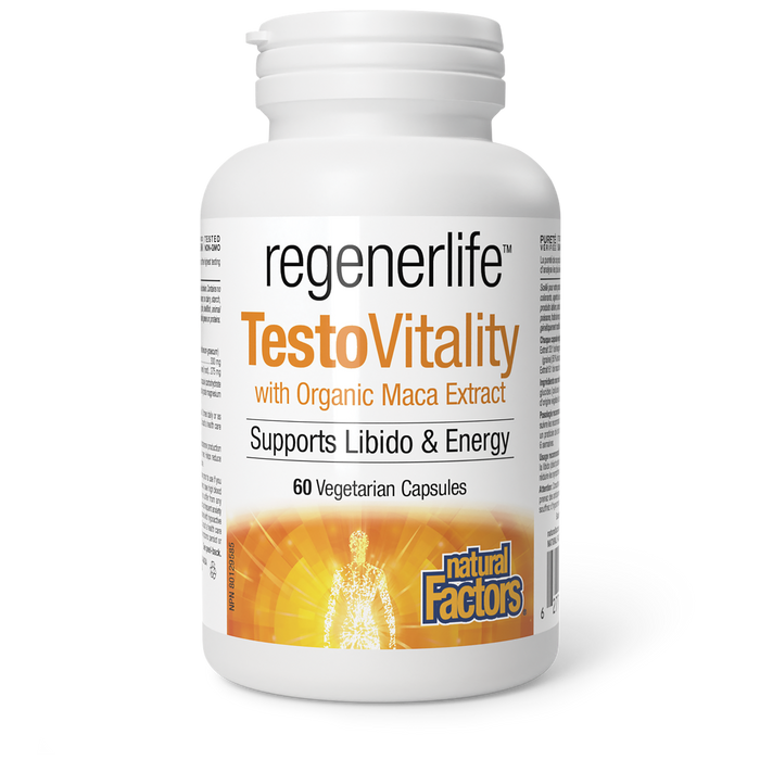 Natural Factors TestoVitality with Organic Maca Extract 60 Vegetarian Capsules