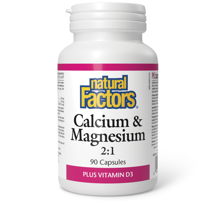 Natural Factors Calcium & Magnesium 2:1 Plus Vitamin D3 90 Capsules