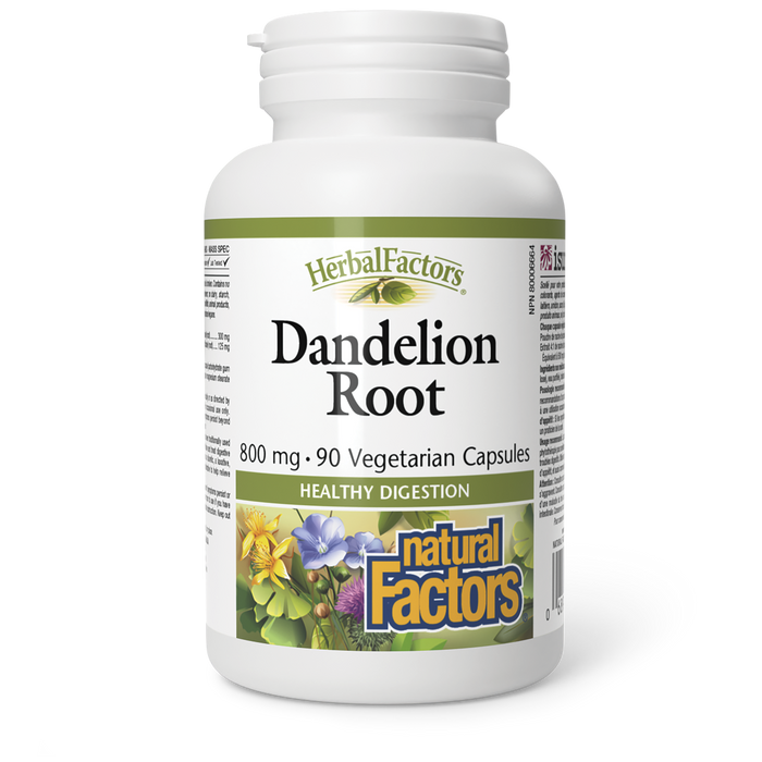 Natural Factors Dandelion Root 800 mg 90 Vegetarian Capsules